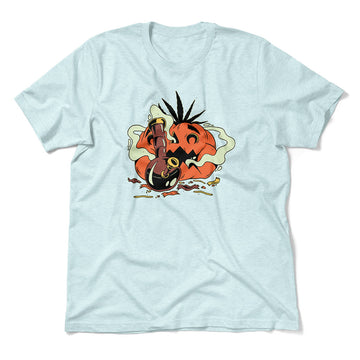 Baked Pumpkin Men/Unisex T-Shirt in Heather Ice Blue color